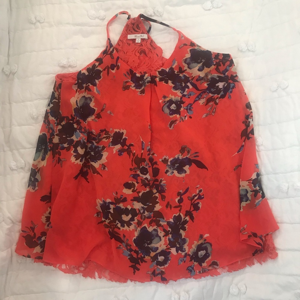 Miss Me Swing Razorback Blouse NWOT small